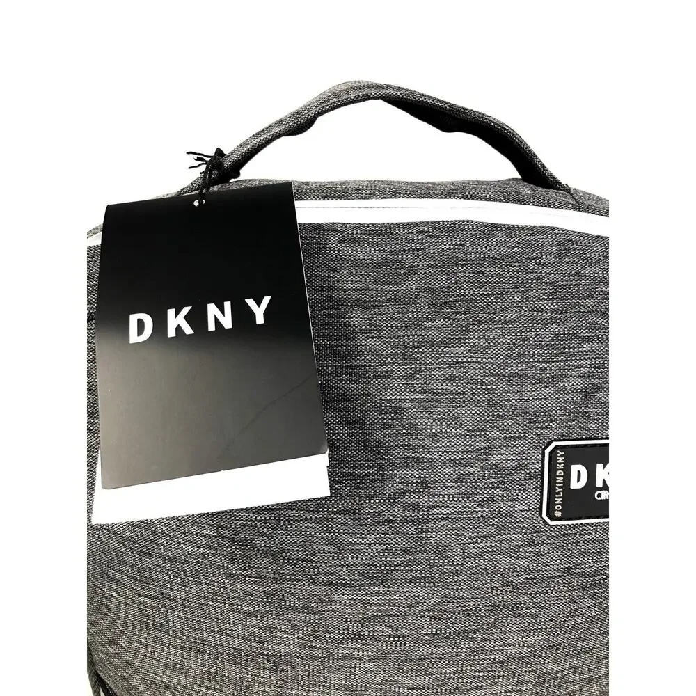 DKNY Signature Nylon Backpack Laptop Logo Unisex Circa 1989 NWT Black Grey